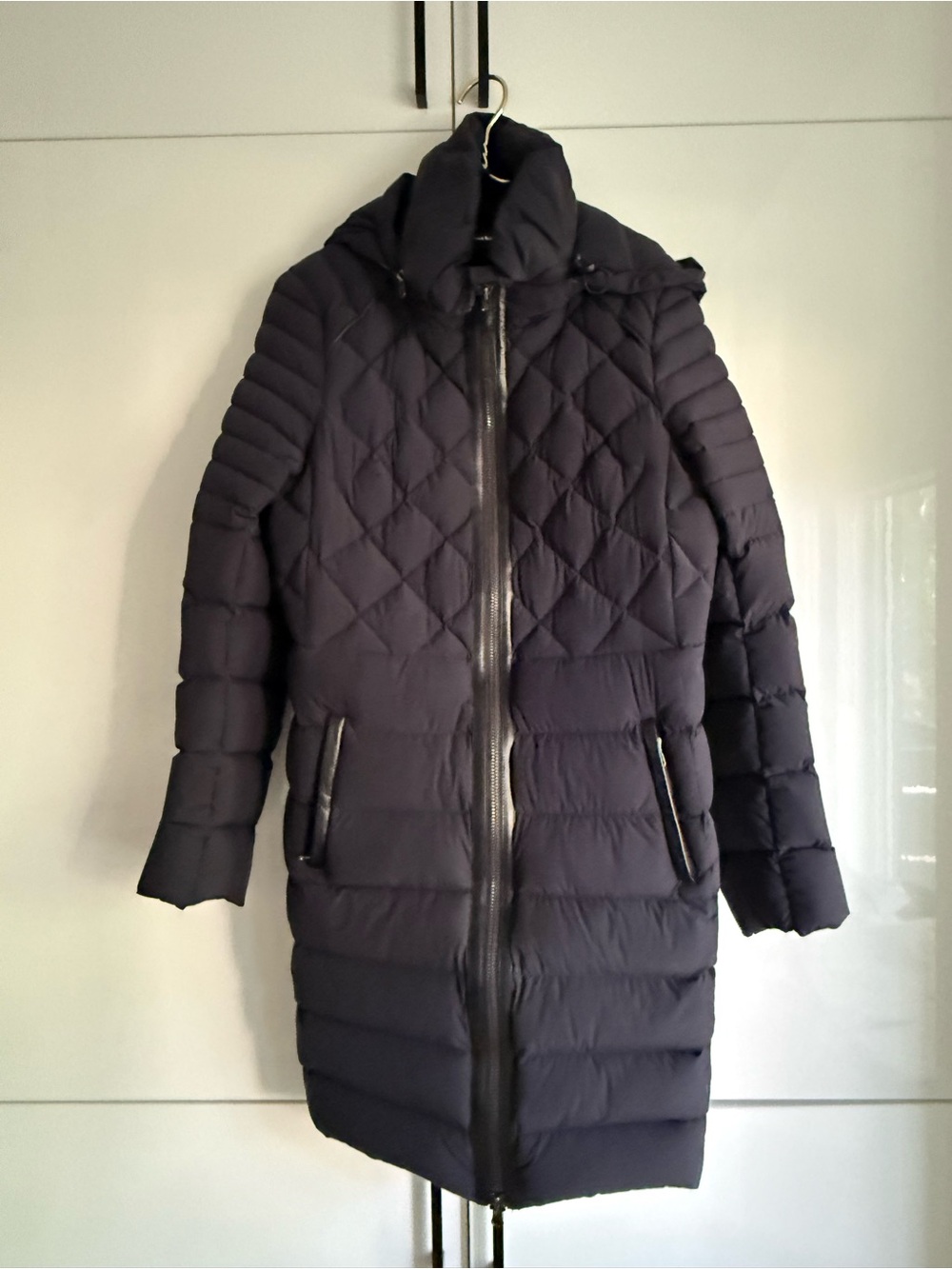 Mackage Micah Down Coat with Hideaway Hood in Navy